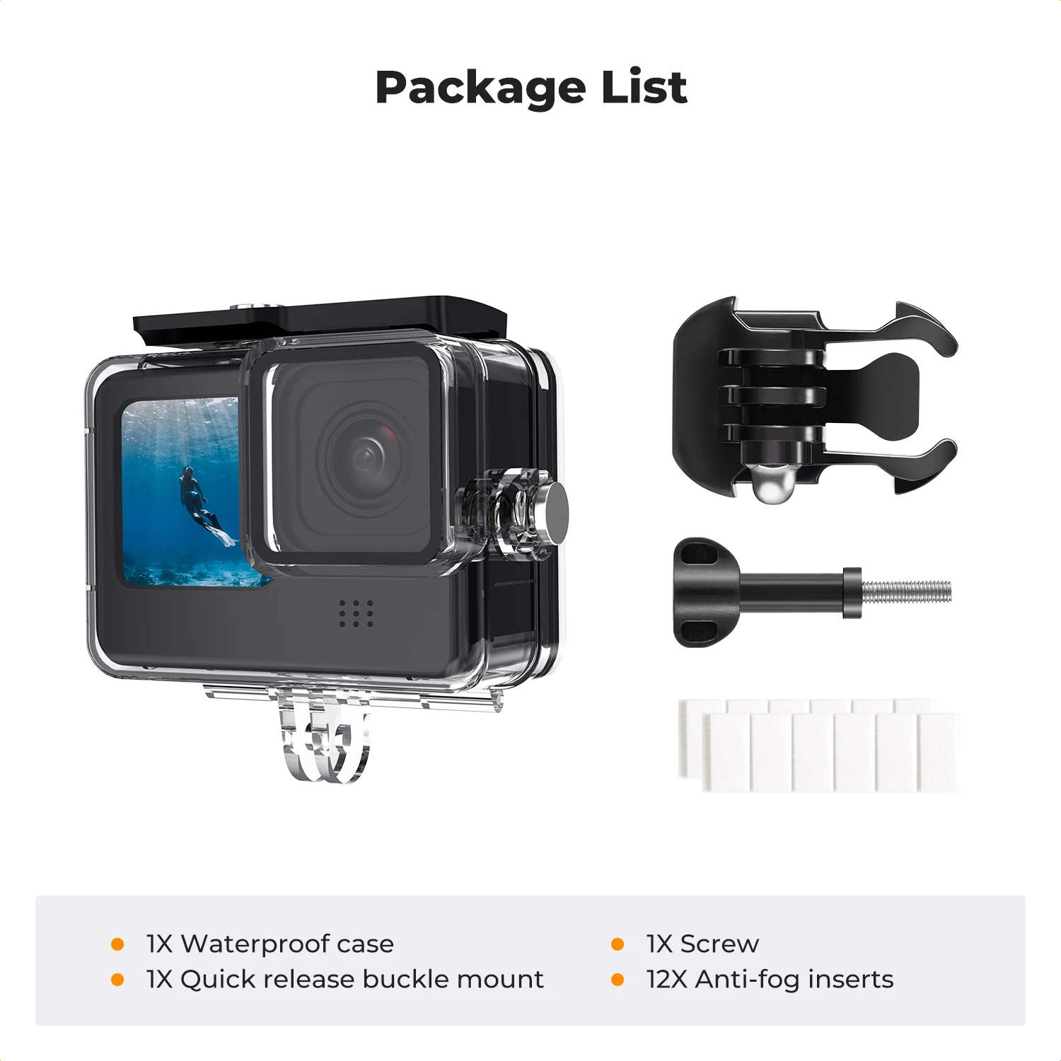Водонепроницаемый чехол K&F Concept 60 м196 футов для GoPro Hero 13, черный защитный корпус для подводного дайвинга для Go Pro 1211109, черный (art.: 3920d0ed91ffd) - 3920d0ed91ffd
