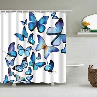 chinese shower curtain polyester butterfly pattern printed shower curtains bathroom butterflies printing bathroom cortina ducha