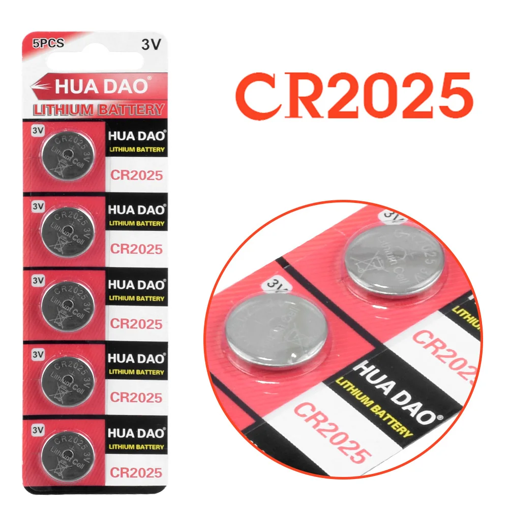 Батарейки кнопочные 5 шт./упак. CR2025 DL2025 BR2025 KCR2025 литиевая батарея 3 в CR 2025 для часов