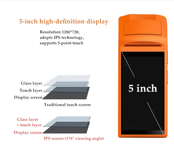 Терминал pos PDA портативный POS с NFC базой 1 + 8 Гб android 7 машина 4G сеть wifi bluetooth 5 дюймов 58