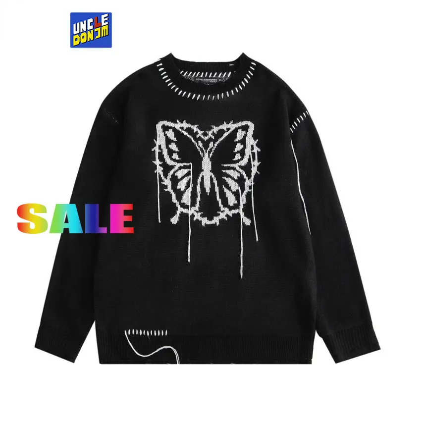 

UNCLEDONJM свитер с бабочкой Мужская корейская модная одежда винтажный свитер пуловер мужская одежда свитер в стиле Харадзюку