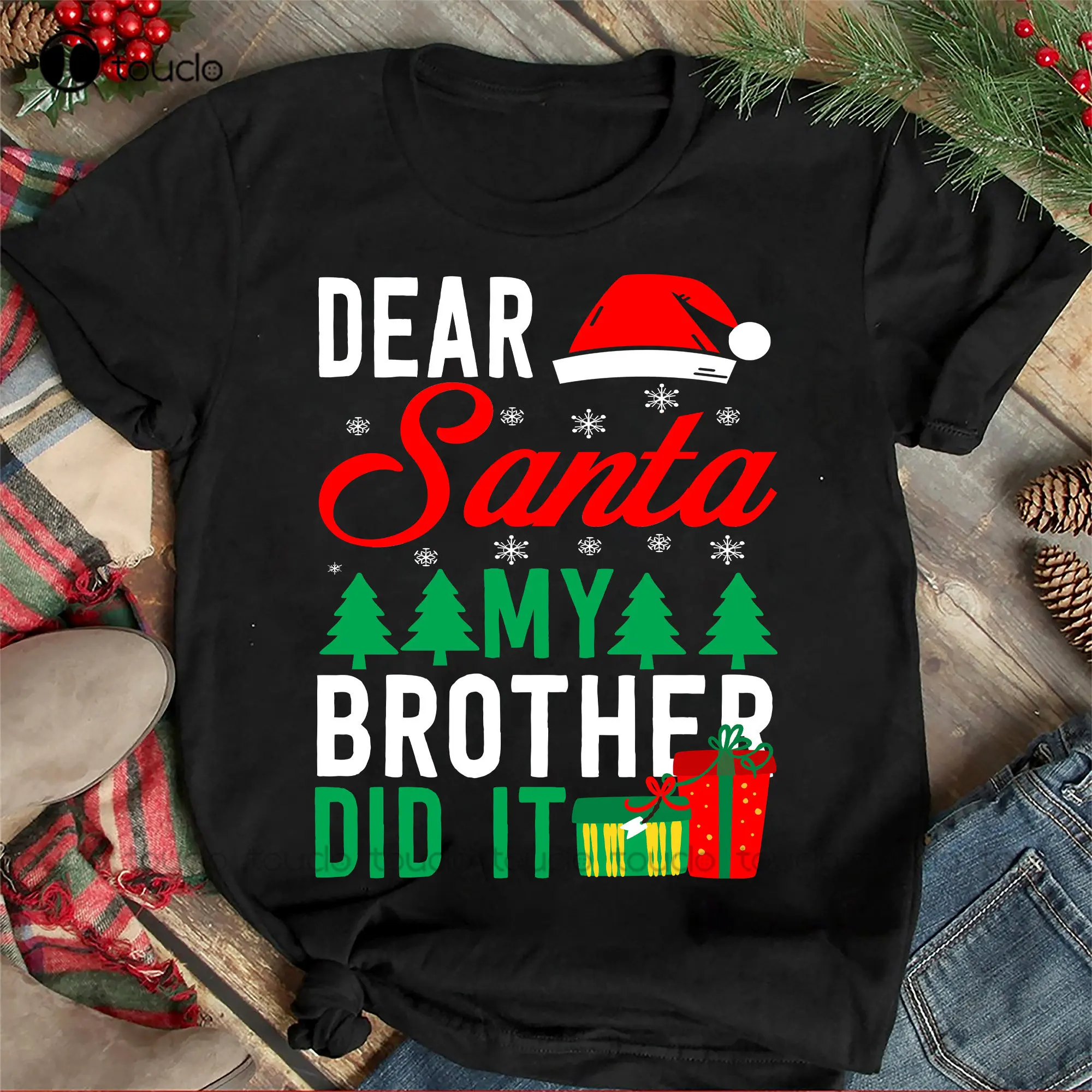 

Dear Santa My Brother Did It T-Shirt - Family Shirts Men Woman Christmas T Shirts Womens T Shirt Xs-5Xl Breathable Cotton Unisex