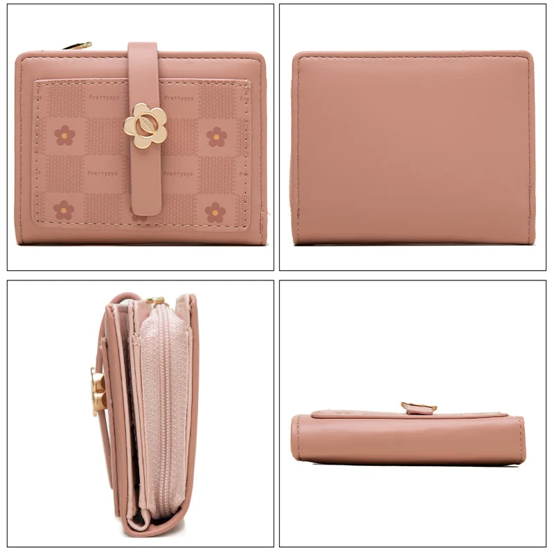 Women Flower Wallet Hasp Girls Leather Wallets for Women Coin Purse Money Bag Card Holder Wallet Hasp Zipper Carteras Para Mujer