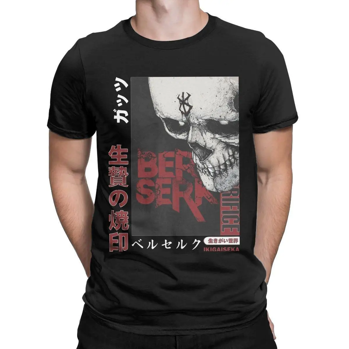Brand Of Sacrifice Berserk Manga T-Shirts for Men Novelty Cotton Tee Shirt Crew Neck Short Sleeve T Shirt Adult Tops