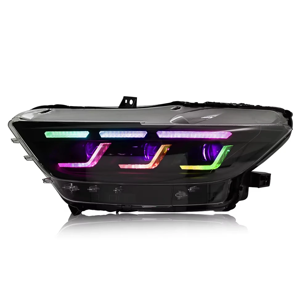 Светодиодные фары HOSI в сборе для Ford Mustang 2015-2017 RGB аксессуары Plug &amp Play передний