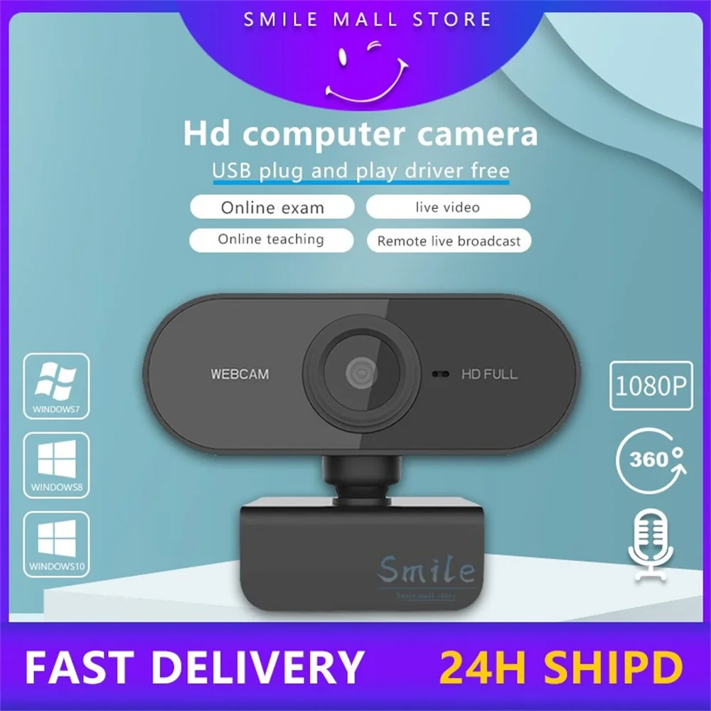 

Веб-камера HD 2K с микрофоном, 1080P, 360 градусов