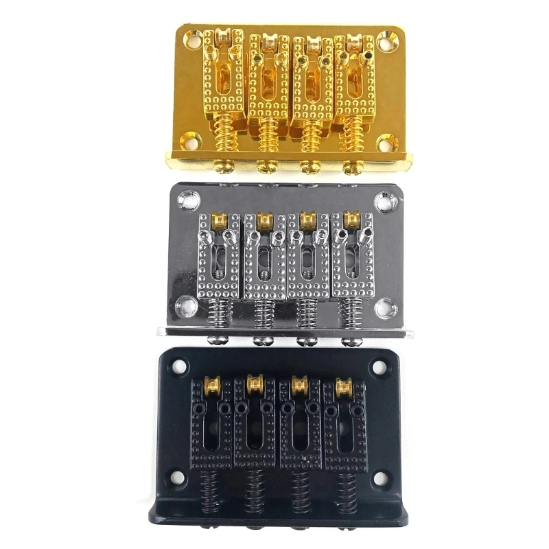 

4 Strings Guitar Roller Saddle Hardtail Bridge Top Load Tailpiece Replacements