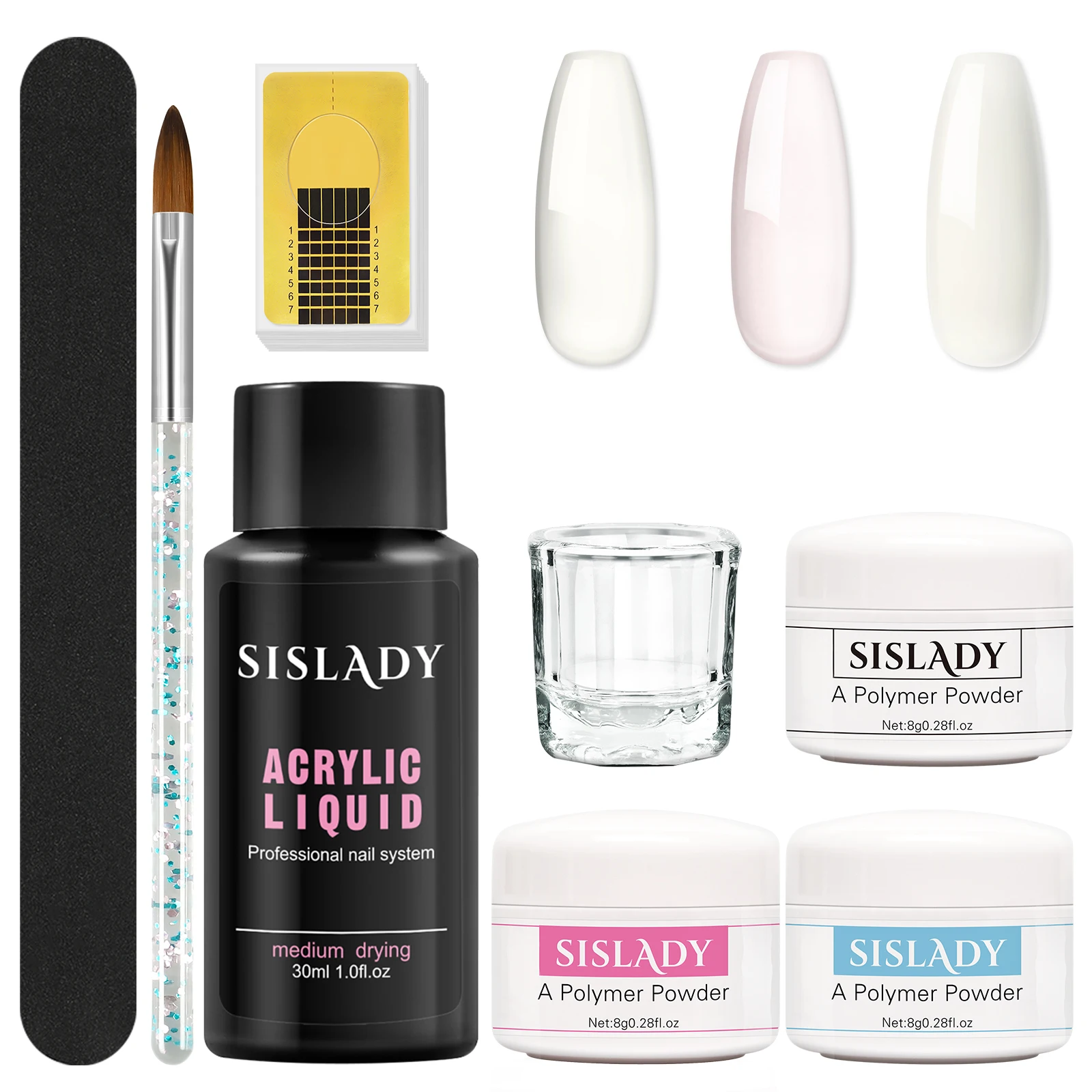 

Acrylic Nail Kit Glitter Powder Manicure A Nail Art Kit False Nail Tip For Nails All For Extension Building False Sets