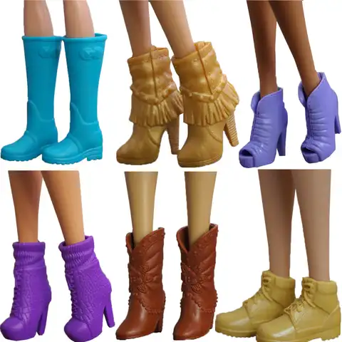 1 пара обуви, модные ботинки, милые Ботинки на каблуке, разноцветные босоножки в ассортименте для куклы Барби, аксессуары для малышей, одеваю...