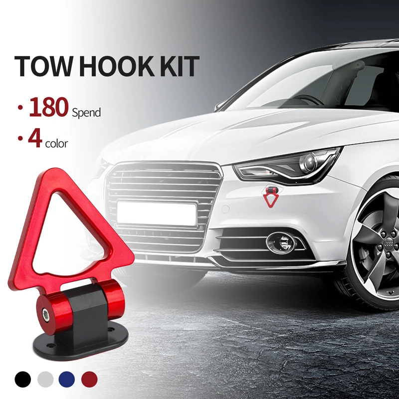 

Car Modified Tow Hook Abs Tow Bar Adhesive V-Shaped Decorative Car Sticker Trailer Ring Car Tow Strap Hook Up Car Accessories