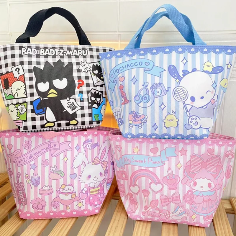 

Cinnamoroll Kuromi My Melody Hello Kitty Pochacoo Insulation Bags Cute Cartoon High Capacity Portable Lunch Box Storage Hand Bag