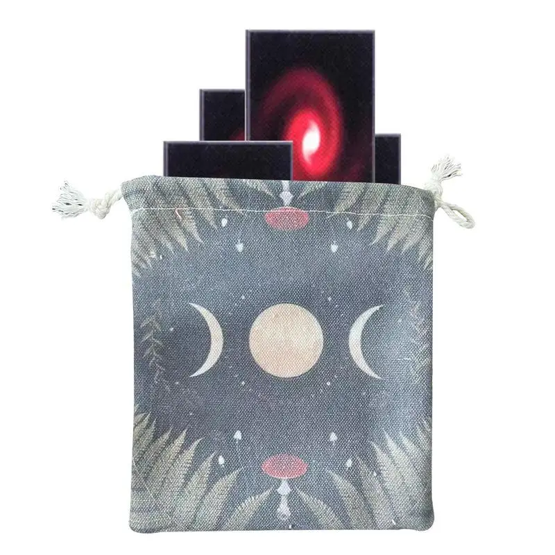 

Small Jewelry Pouch Drawstring Bag Tarot Storage Card Holder Drawstring Lunar Composite Velvet Printed Pouches For Dice Jewelry