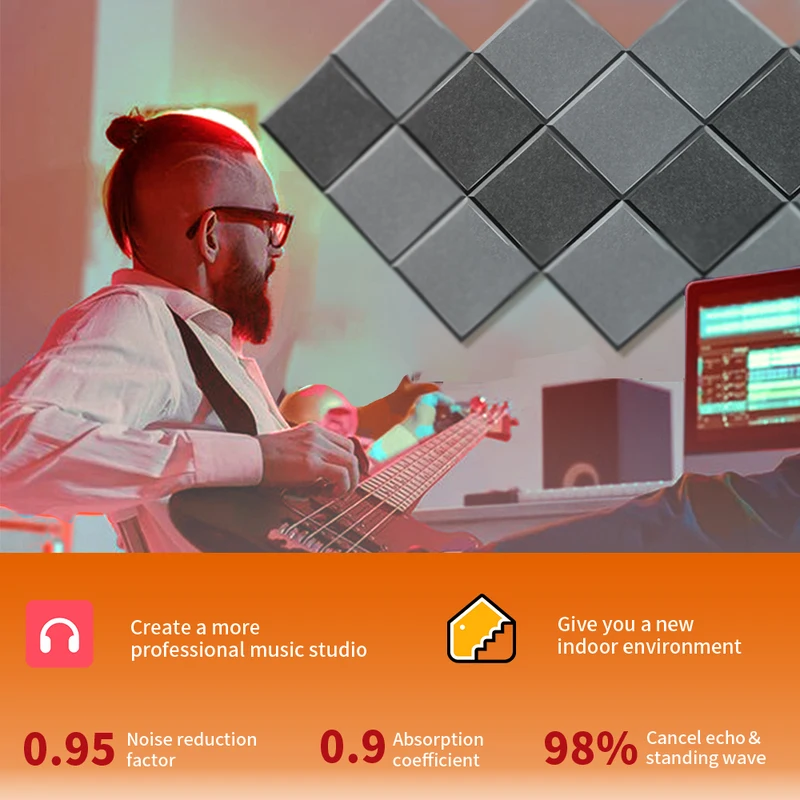 Акустическая панель TOUO 6/12 шт. квадратный материал высокой плотности