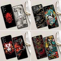 phone case for samsung galaxy a32 a33 a31 a23 a22 a21s a13 a12 a11 a03 a02 a01 5g cases cover samurai oni mask tattoo dragon art