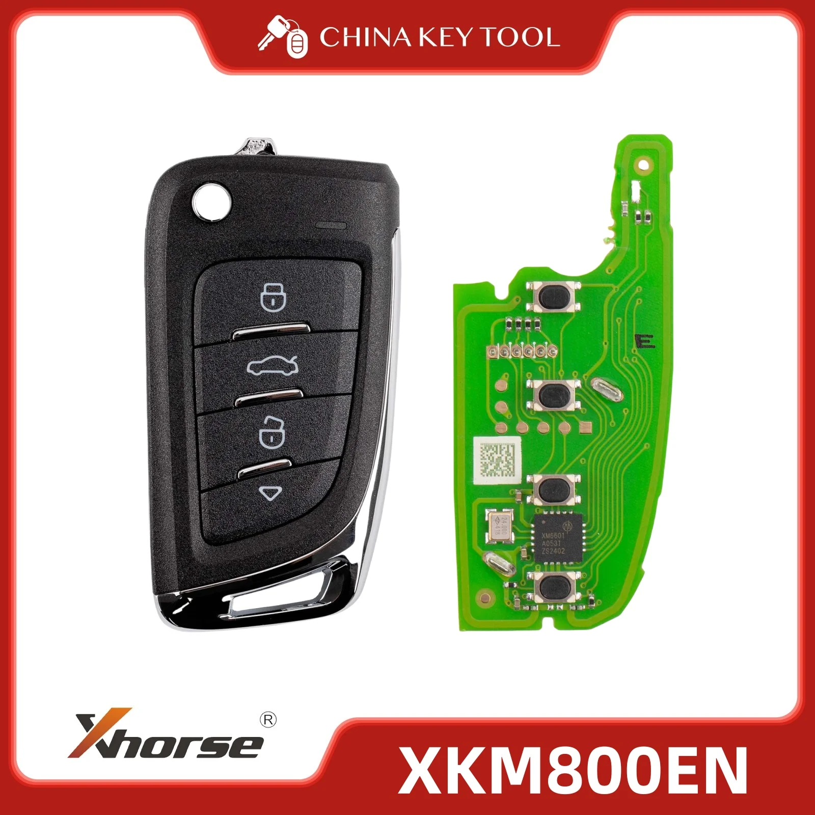 

1PCS Xhorse Universal Flip Wire Remote 4 Button Knife Style XKM800EN