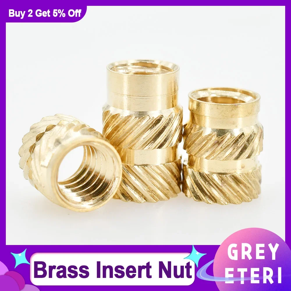 Heat Nutsert M2 M2.5 M3 M4 M5 M6 M8 Brass Insert Nut Hot Melt Threaded Nuts Inserts Embed Knurled Insertnut For 3D Printer PC