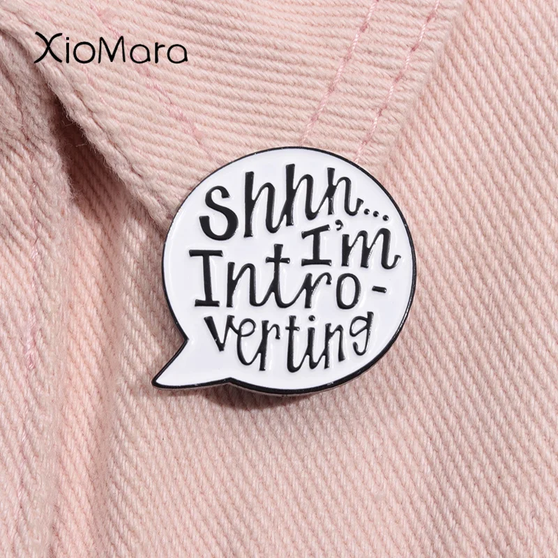 

Shhh I'm Introverting Enamel Pin Introvert Union Community Social Anxiety Brooch Lapel Backpack Badge Jewelry Gift For Friends