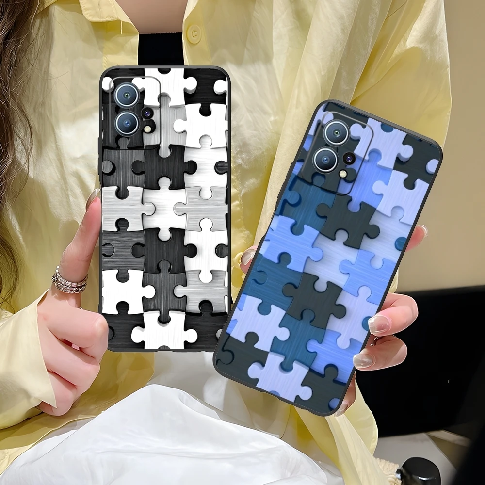 Чехол для мобильного телефона Puzzle Pretty Fashion Huawei P60 P50 P40 P30 P20 P10 P9 P8 Pro Lite Plus черный