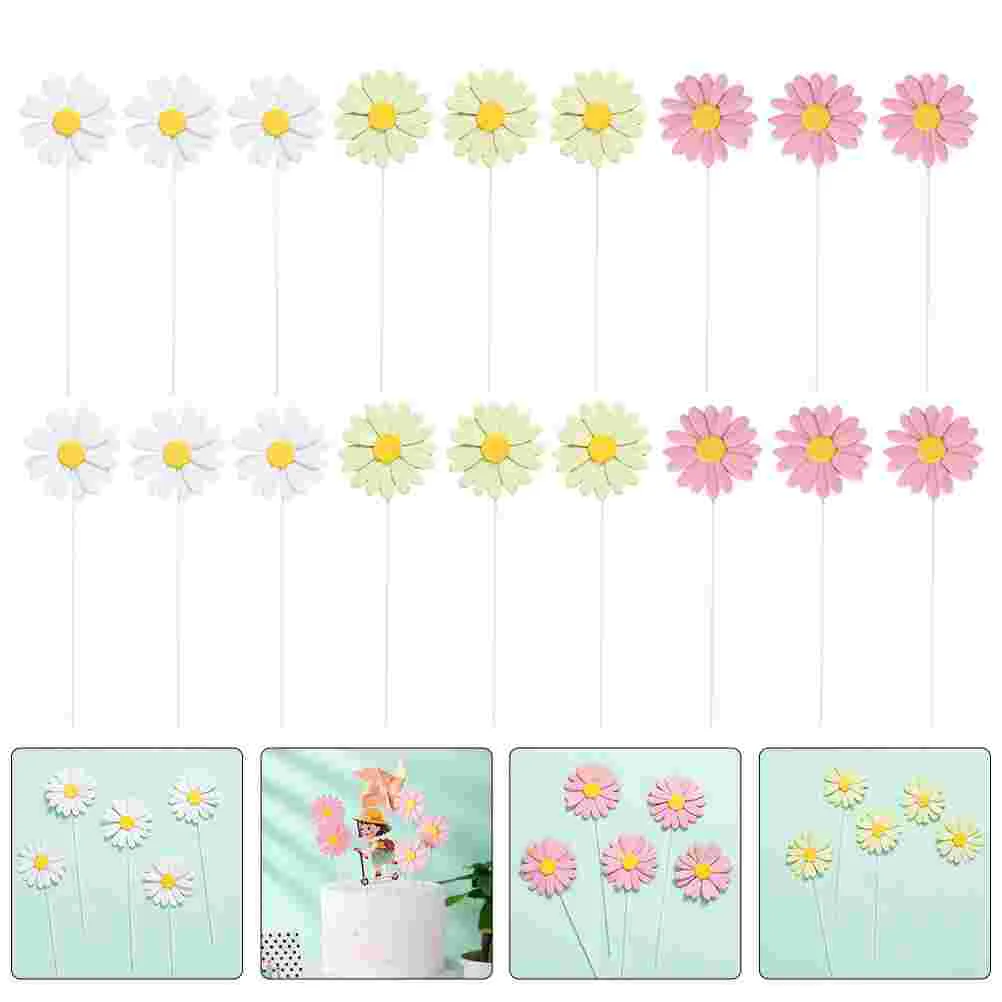 

Snack Daisy Floral Cake Topper Girls Picks Flower Cupcake Toppers Party Decorations Cocktail Garnish
