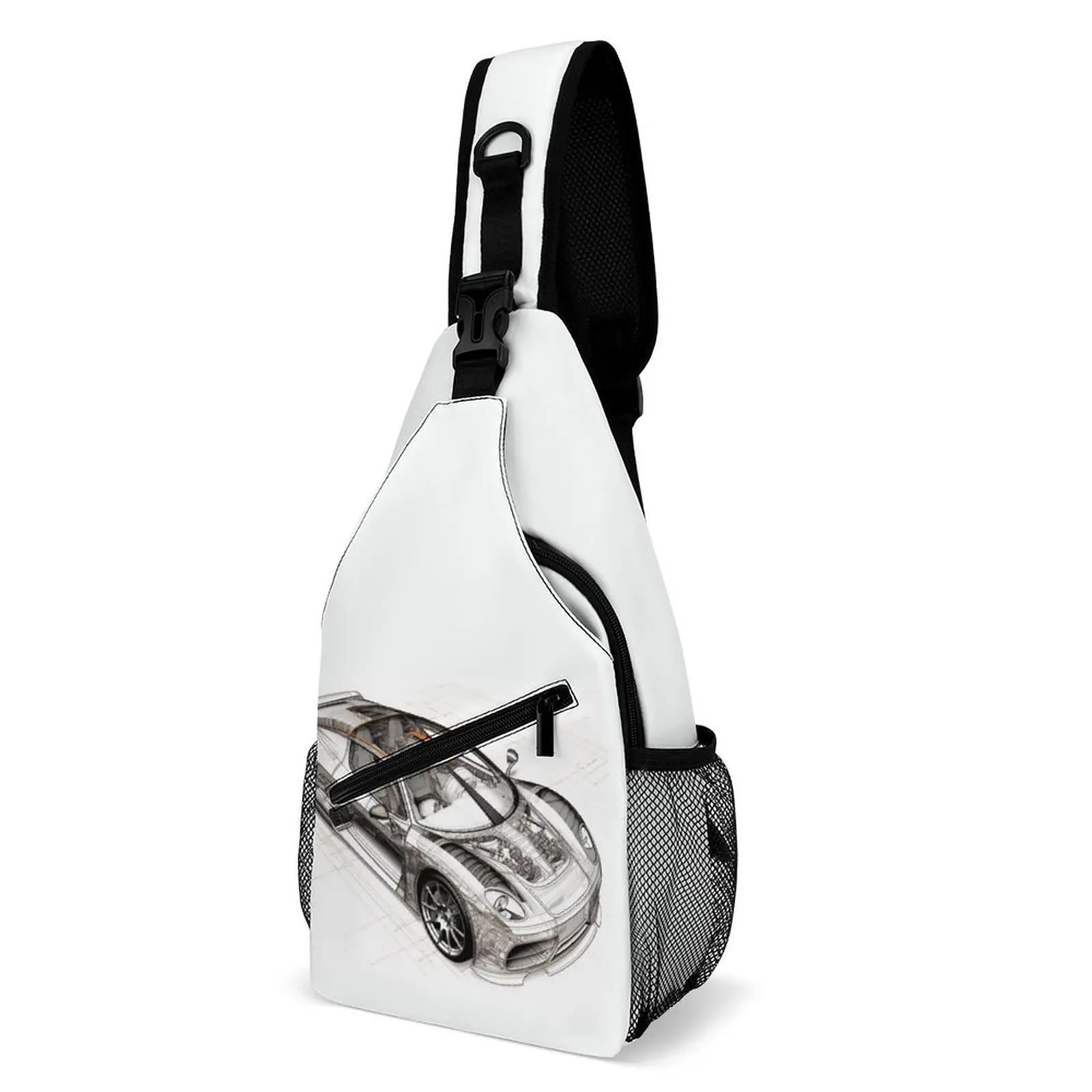 

Ultimate Sports Car Chest Bags Men Drawings Sketch Style Print Shoulder Bag Cool Phone Crossbody Bag Trip Motorcycle Sling Bags