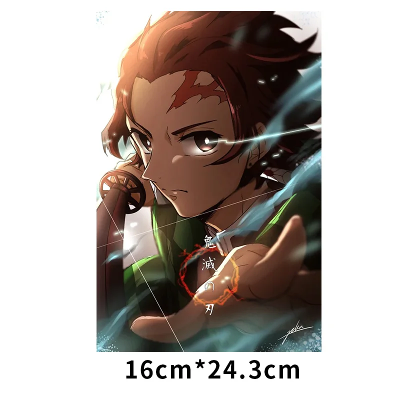 Виниловые наклейки 3D с мультяшным изображением рассекающего демонов в японском