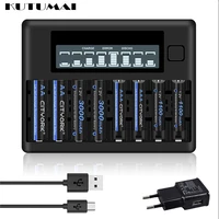 8 slots lcd smart usb battery fast charger intelligent charger charging rechargeable 1 2v ni mh aa aaa batteries battery charger