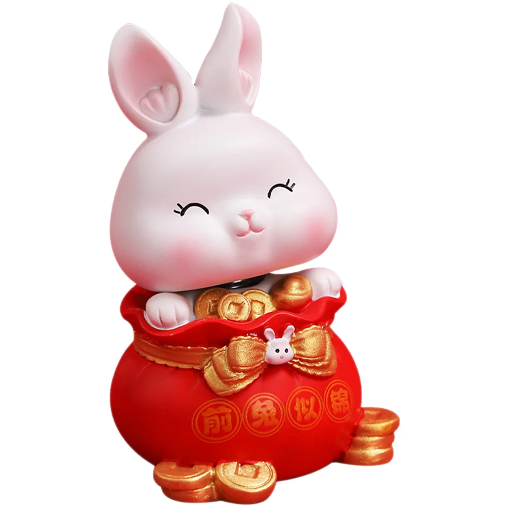 

Resin Rabbit Bunny Figurine Miniature Bunny Ornament Chinese Zodiac Rabbit Ornament