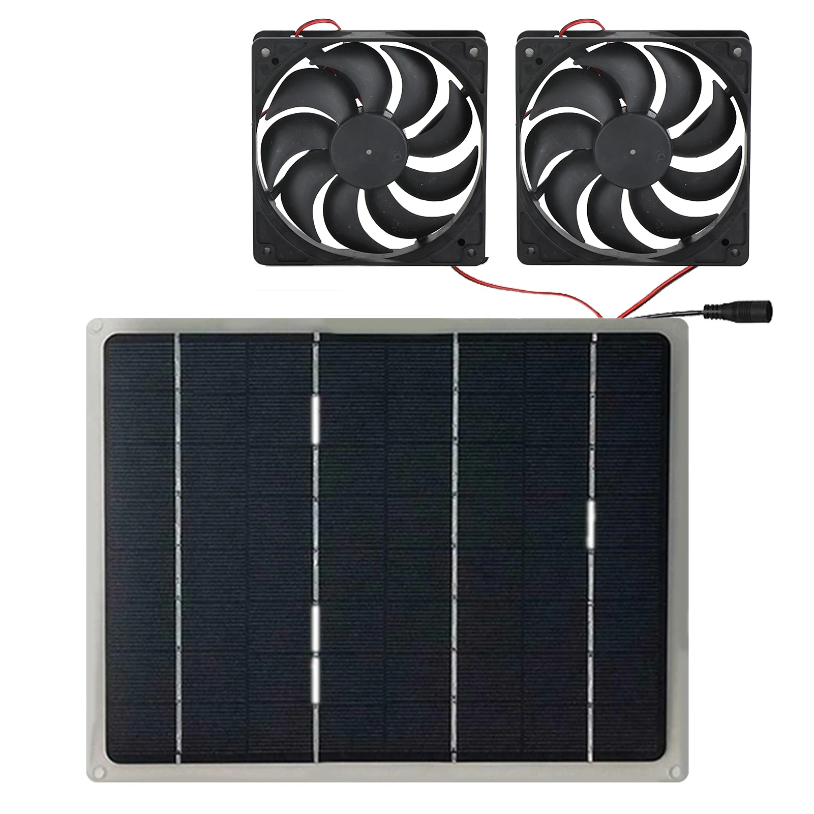 

Solar Exhaust Fan Weatherproof Solar Panel Powered Exhaust Fan For Chicken Coop Greenhouse Two Fans Equipped Chicken Coop Shed