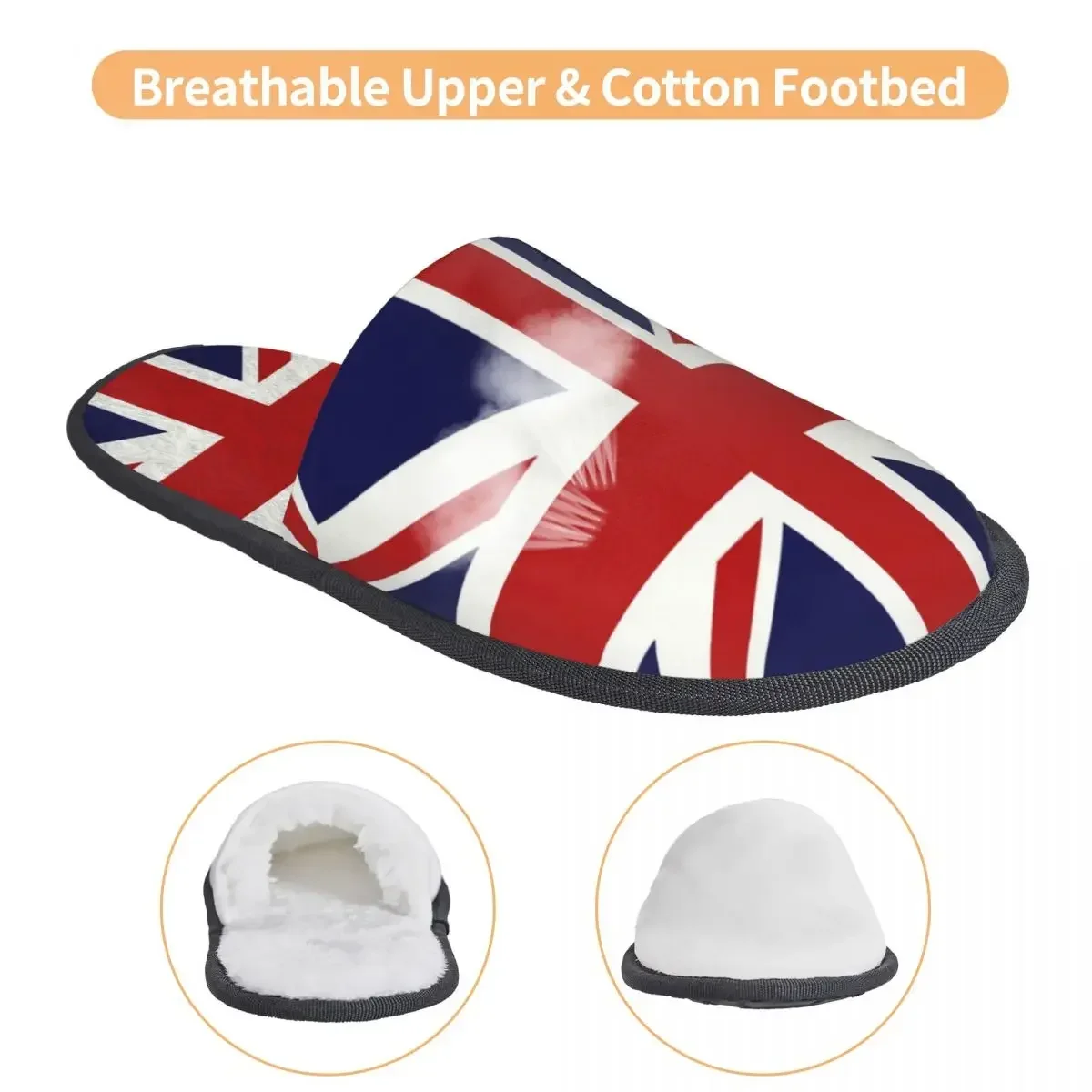 Домашние тапочки с флагом Юнион Джека на заказ женские без шнуровки из мягкой