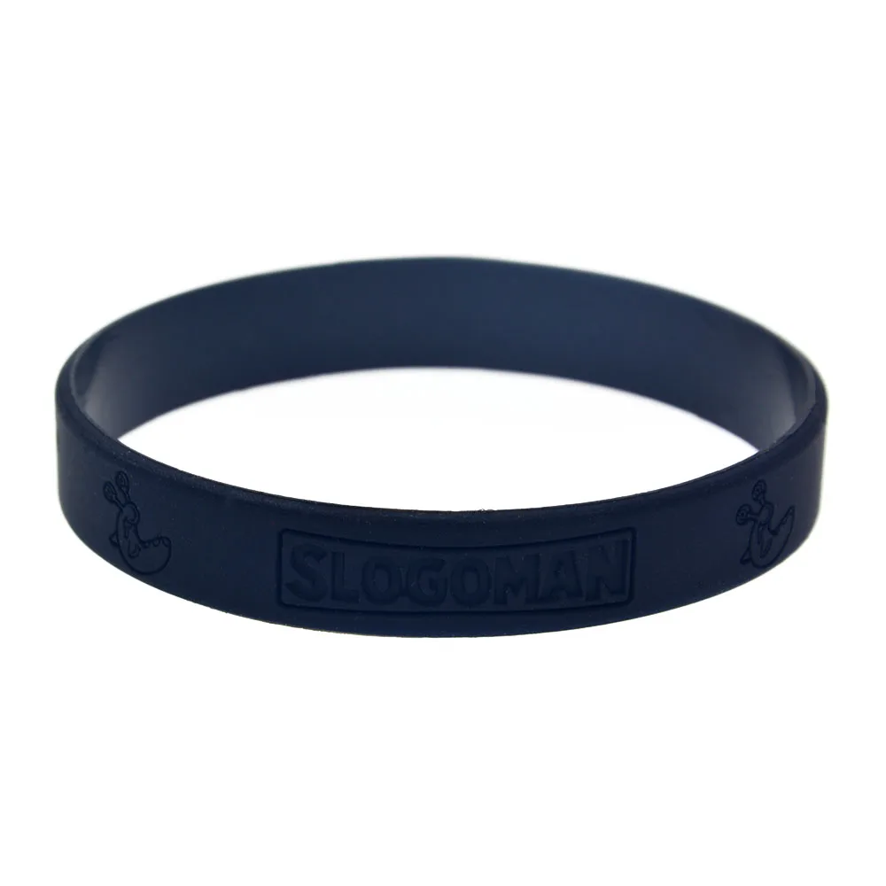 

50PCS Slogoman Silicone Rubber Bracelet Black and Red