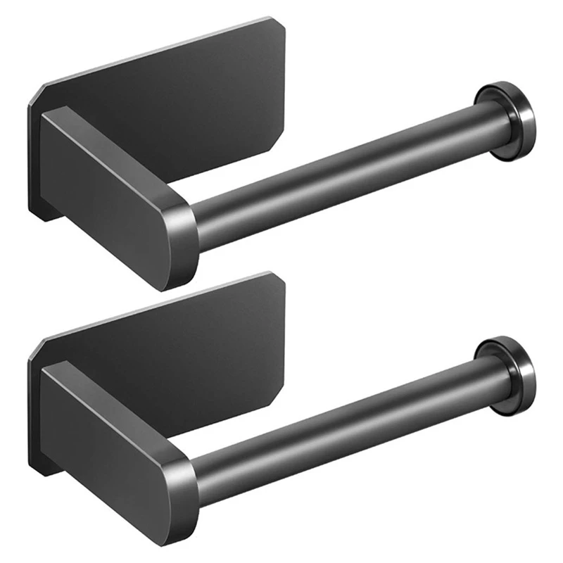 

2X Toilet Paper Holder Self Adhesive Kitchen Washroom Adhesive Toilet Roll Holder For Bathroom Stick On Wall Brushed