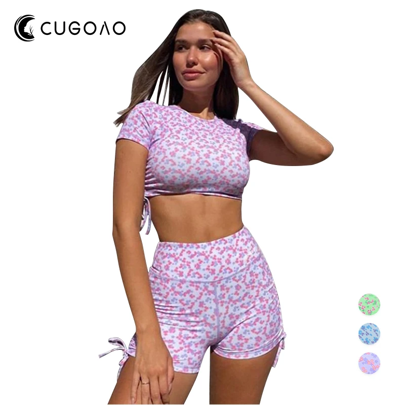 

CUGOAO Seamless Yoga Set Workout Clothes For Women Printed Gym Set 2PCS Sport Set Sports Bras Yoga Shorts Women Gym Clothing