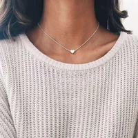 hot selling alloy peach heart clavicle chain simple wild love pendant simple clavicle all match necklace jewelry accessories