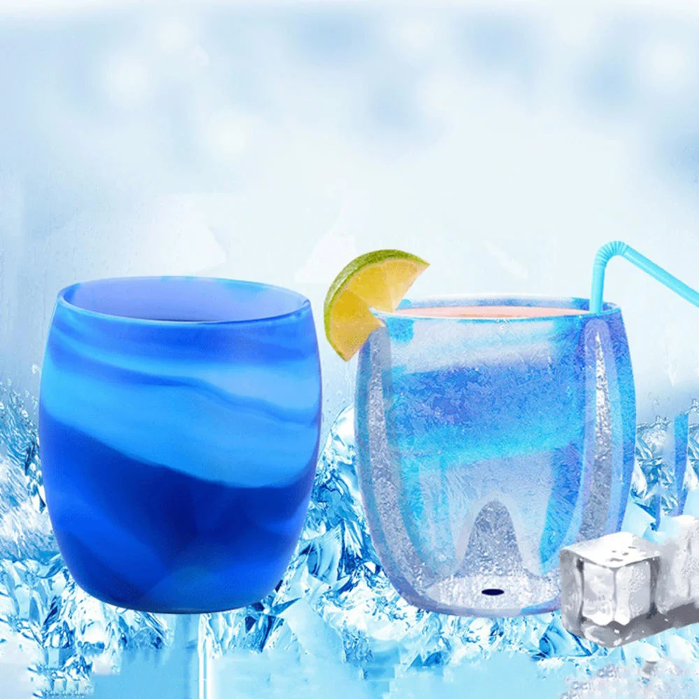 

New Silicone Fast Cooling Cup Shake Fast Cooling Wine Bottle Homemade Milkshake Slushy Tumbler Reusable Summer Cooler Cups 200ml