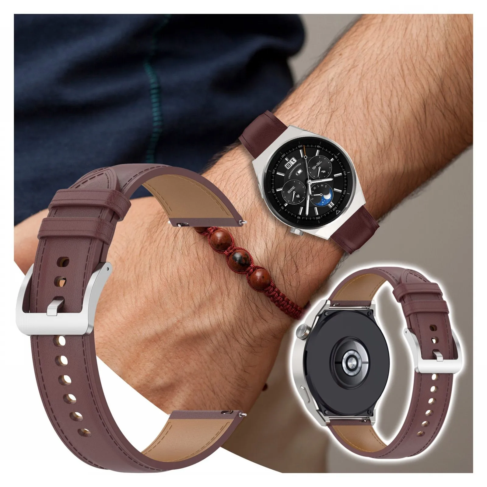 

Подходит для Samsung Galaxy Watch 3, мягкий кожаный ремешок, сменный кожаный браслет, Аксессуары для браслета