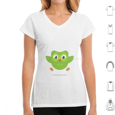 Симпатичная футболка с надписью «Duolingo футболка с рисунком птицы» для мужчин и женщин, хлопковая футболка «сделай сам» с принтом «Duolingo Owl Duolingo Bird Duolingo Language