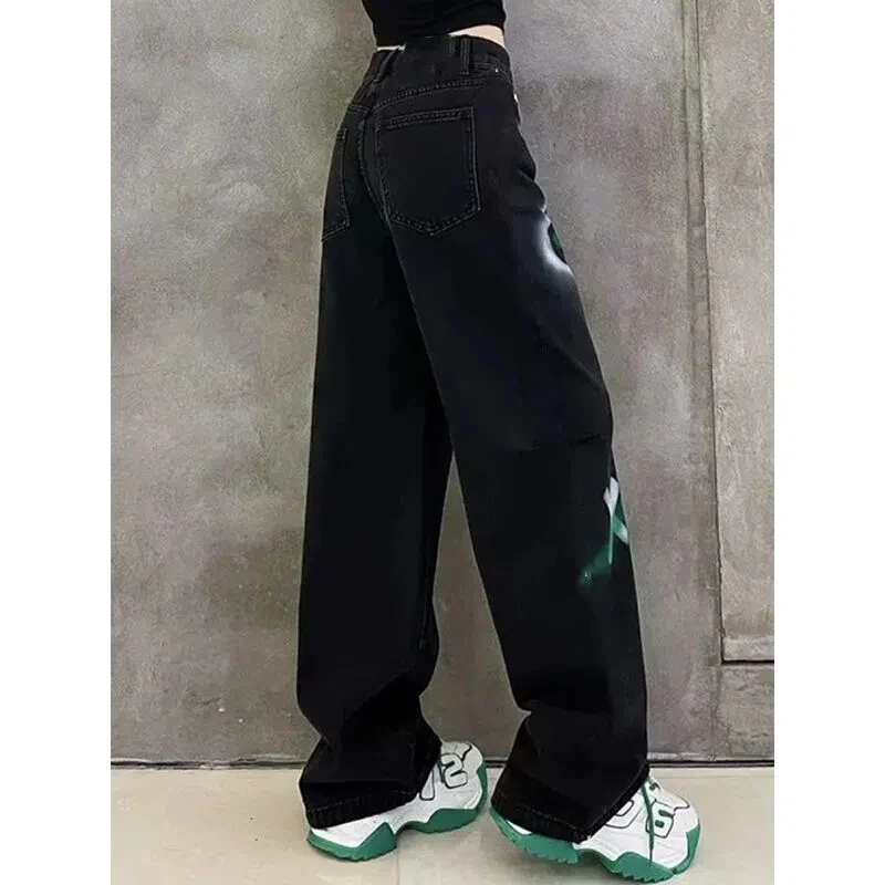 Hybskr High Street Paw Embroidery Men Jeans Streetwear Hip Hop Design Brand Loose Straight Male Denim Pants Male Casual Trouser