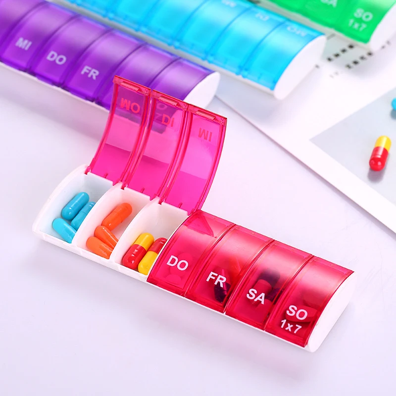 

Plastic Useful Weekly Tablet Pill Medicine Box Holder Storage Organizer Container Case Pill Box