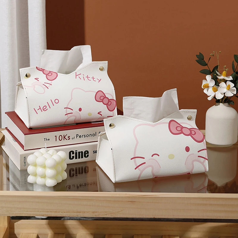 

Hellokittys Cinnamoroll фотобумажная коробка контейнер Kawaii милый аниме автомобиль домашняя фотобумага держатель фотобумаги коробка для хранения