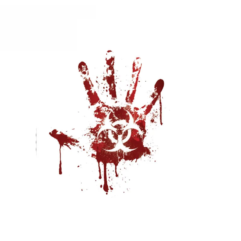 

Personality Bloody Handprint Biohazard Zombie Car Sticker Funny Decal Creative Waterproof Stickers PVC F125
