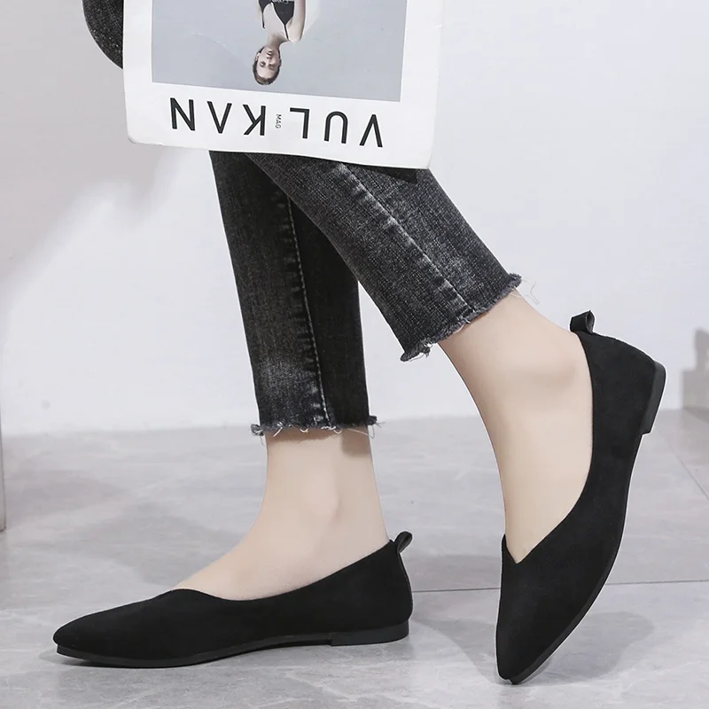 2023  Candy Color Woman Flats Slip on Ladies Shallow  Female Summer Loafers Spring Autumn Women Ballet Flats Plus Size