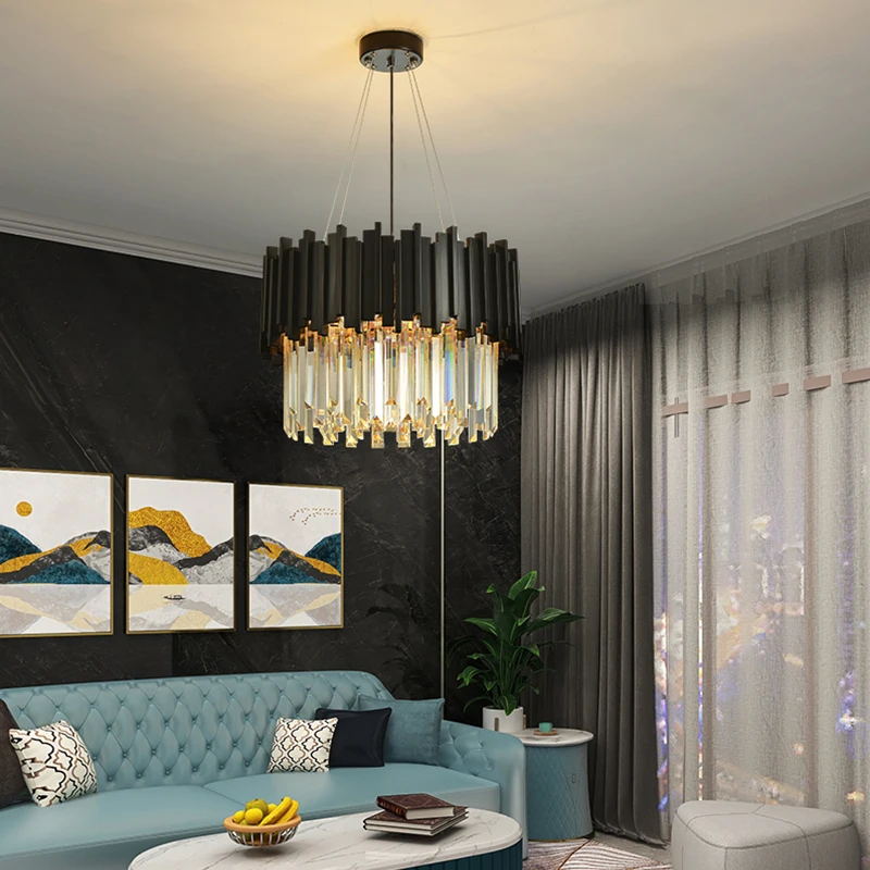 Люстра Светодиодная в стиле пост-модерн круглая Подвесная лампа из нержавеющей