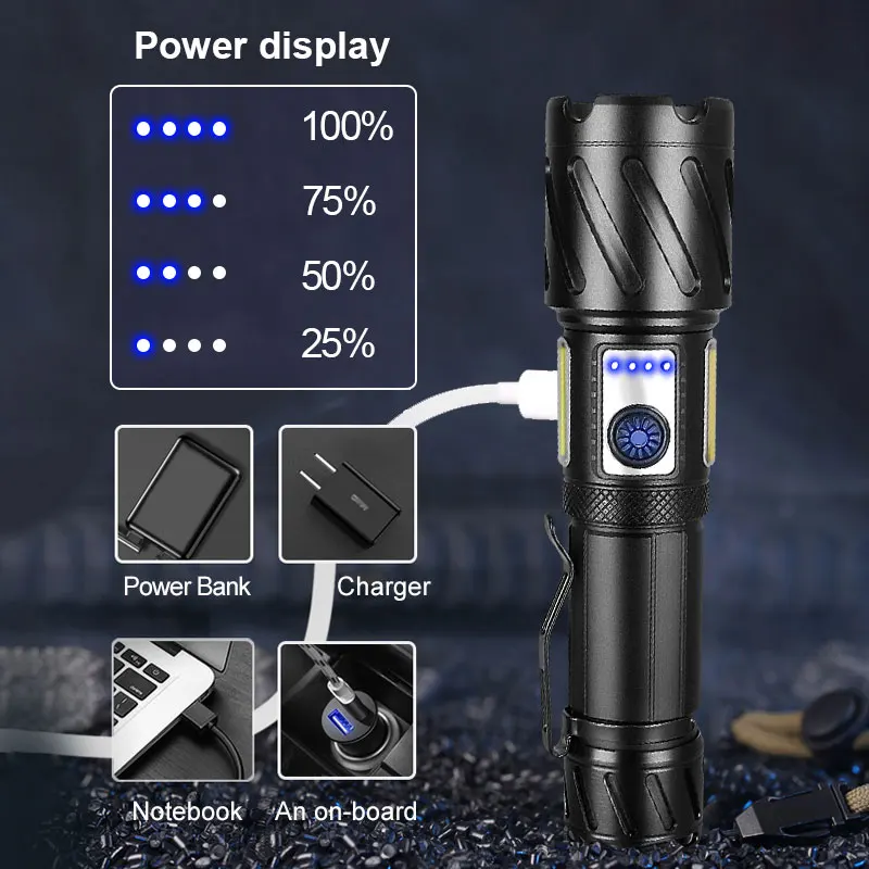 Новейсветильник мощный яркий светодиодный фонарик XHP199 высокомощный