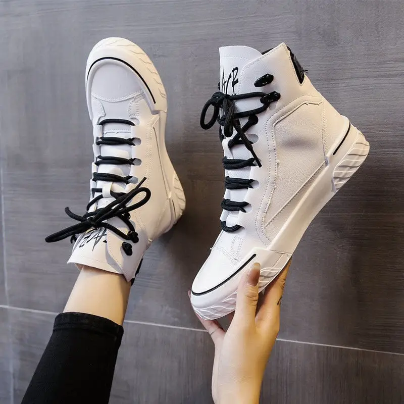 Shoes Women 2023 New Snmmer Plus Velvet Womens Boots Casual Flat High-top Shoes Plus Velvet Womens Platform Heels Sports Shoes