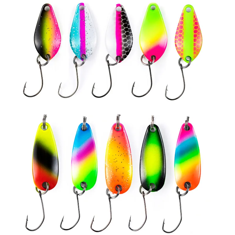 Fishing Lure Colorful Spoons Single Hook 2g/3g Artificial Lure Hard Bait 5-10 Pieces Bag images - 6
