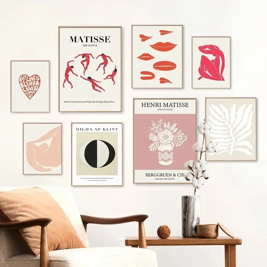 Настенное искусство абстрактная Матисс девушка цветок Высокое разрешение холст