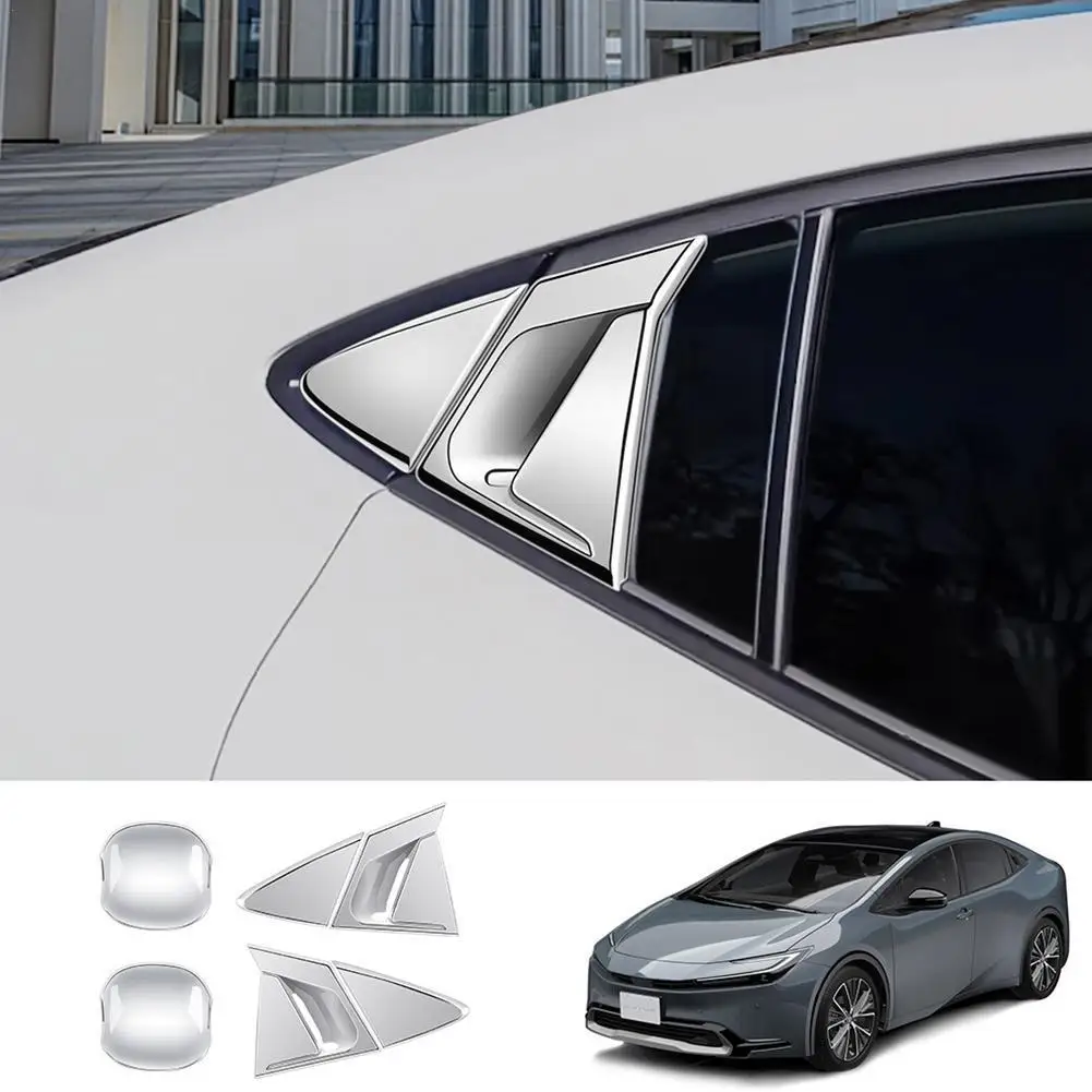 

Rear Window Decor For Toyota Prius 60 Series 2023 ABS Black Carbonfiber Rear Door Handle Bowl Frame Rear Triangle Trim Exte M8T8