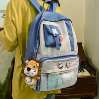2022 new womens nylon backpack cute girls school bag large capacity waterproof travel rucksack ladies anti theft canvas mochila