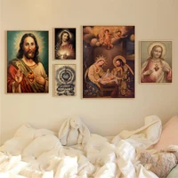 sacred heart of jesus art prints art poster vintage room home bar cafe decor stickers wall painting