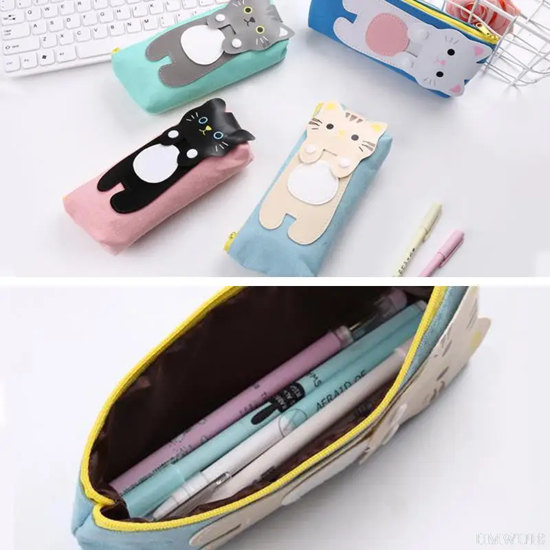 

1Pcs Pencil Case Kawaii Cats Pencilcase Stationery School Supplies student Pencils Storage Pencil Cases Pencilcase